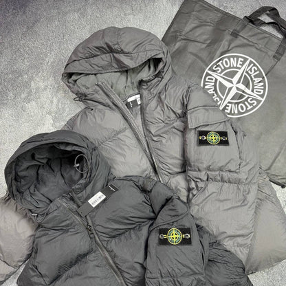 Stone Island Garment Dyed Crinkle Reps NY Adjustable Hooded Down Jacket