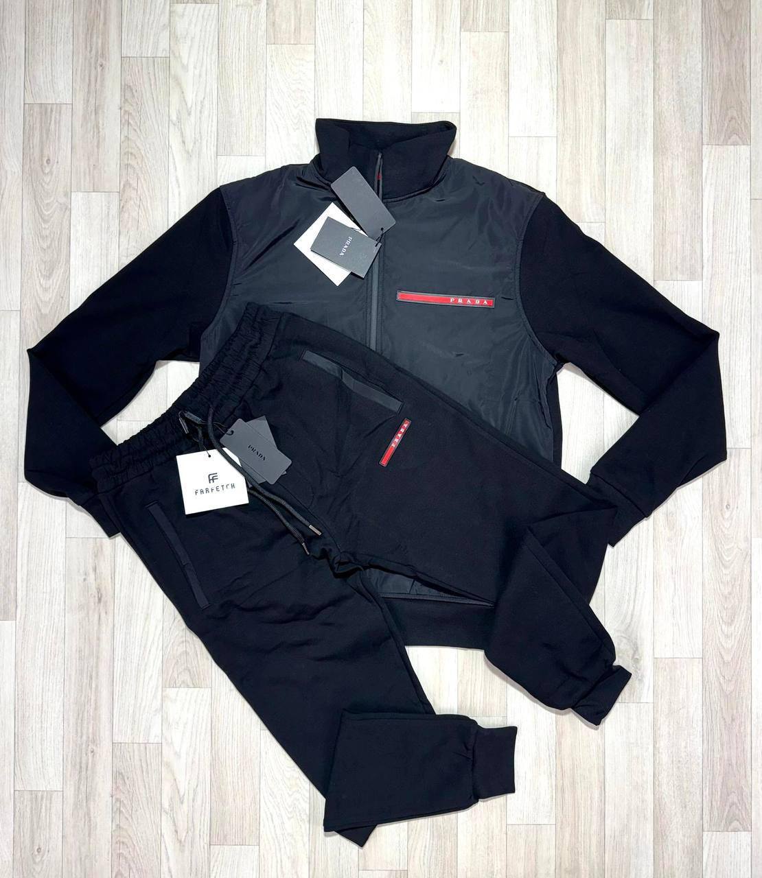 Prada Lycra Tracksuit Set, Featuring a Vest and Trackpants