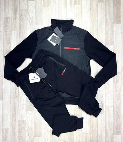 Prada Lycra Tracksuit Set, Featuring a Vest and Trackpants