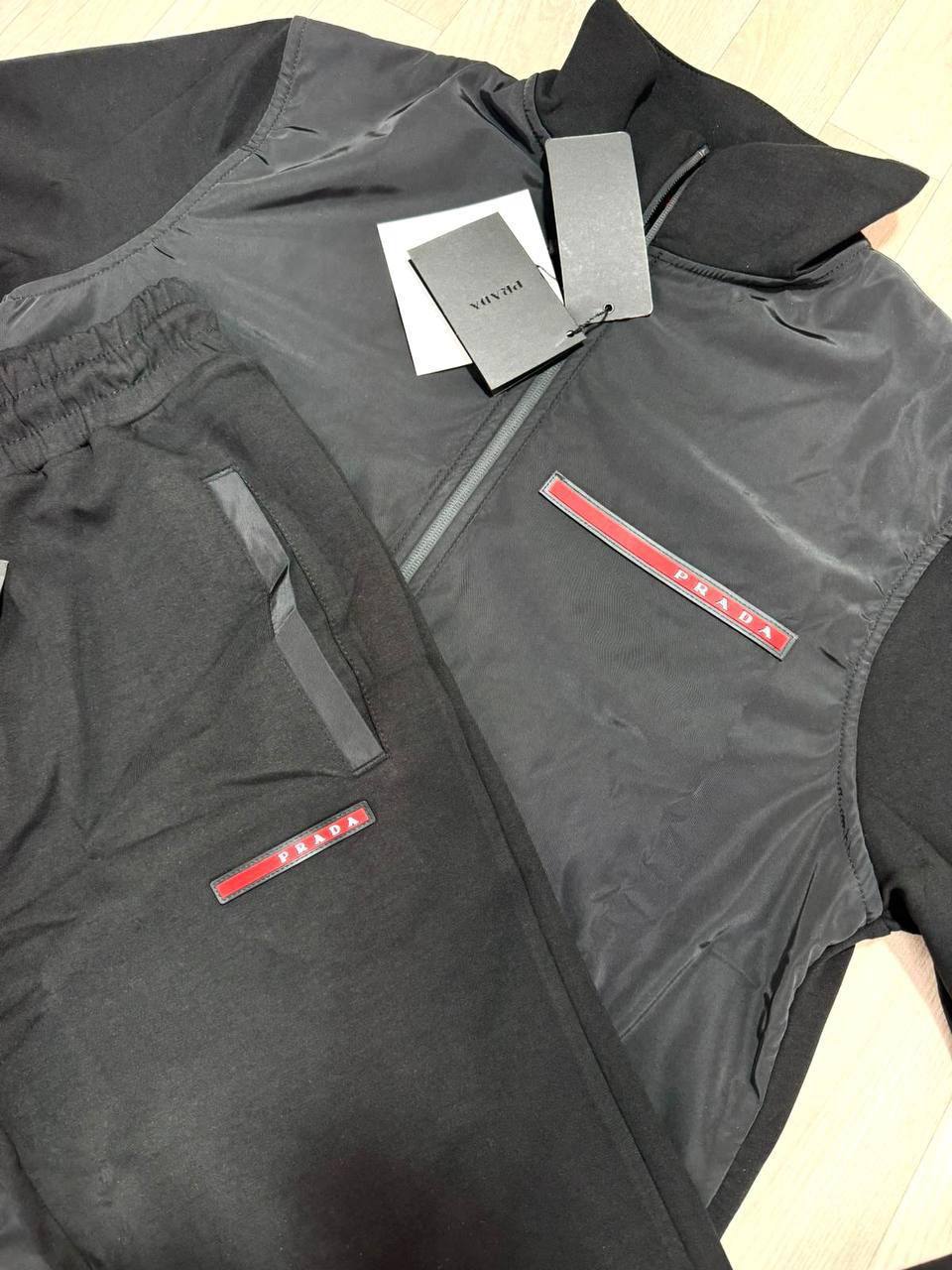 Prada Lycra Tracksuit Set, Featuring a Vest and Trackpants