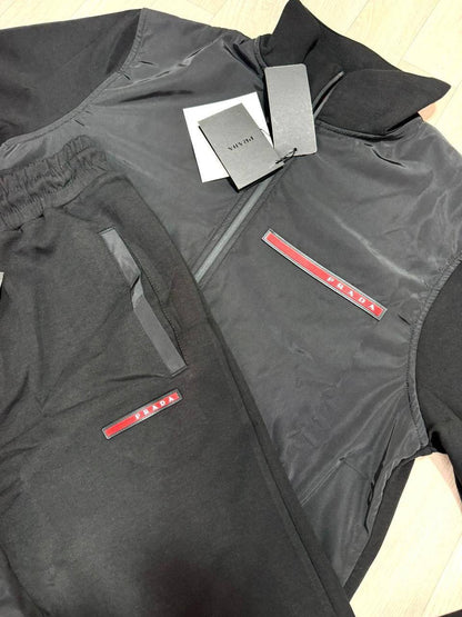 Prada Lycra Tracksuit Set, Featuring a Vest and Trackpants