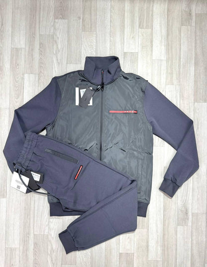 Prada Lycra Tracksuit Set, Featuring a Vest and Trackpants