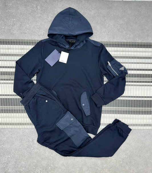 Prada Tracksuit with a Hoodie & Joggers Featuring Re-Nylon Details & the Brand's Logo