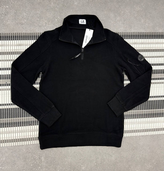 C.P. Company Quarter-Zipper Sweatshirt with a Lens Detail on the Sleeve