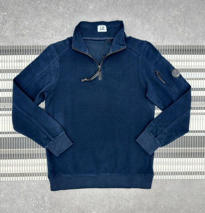 C.P. Company Quarter-Zipper Sweatshirt with a Lens Detail on the Sleeve