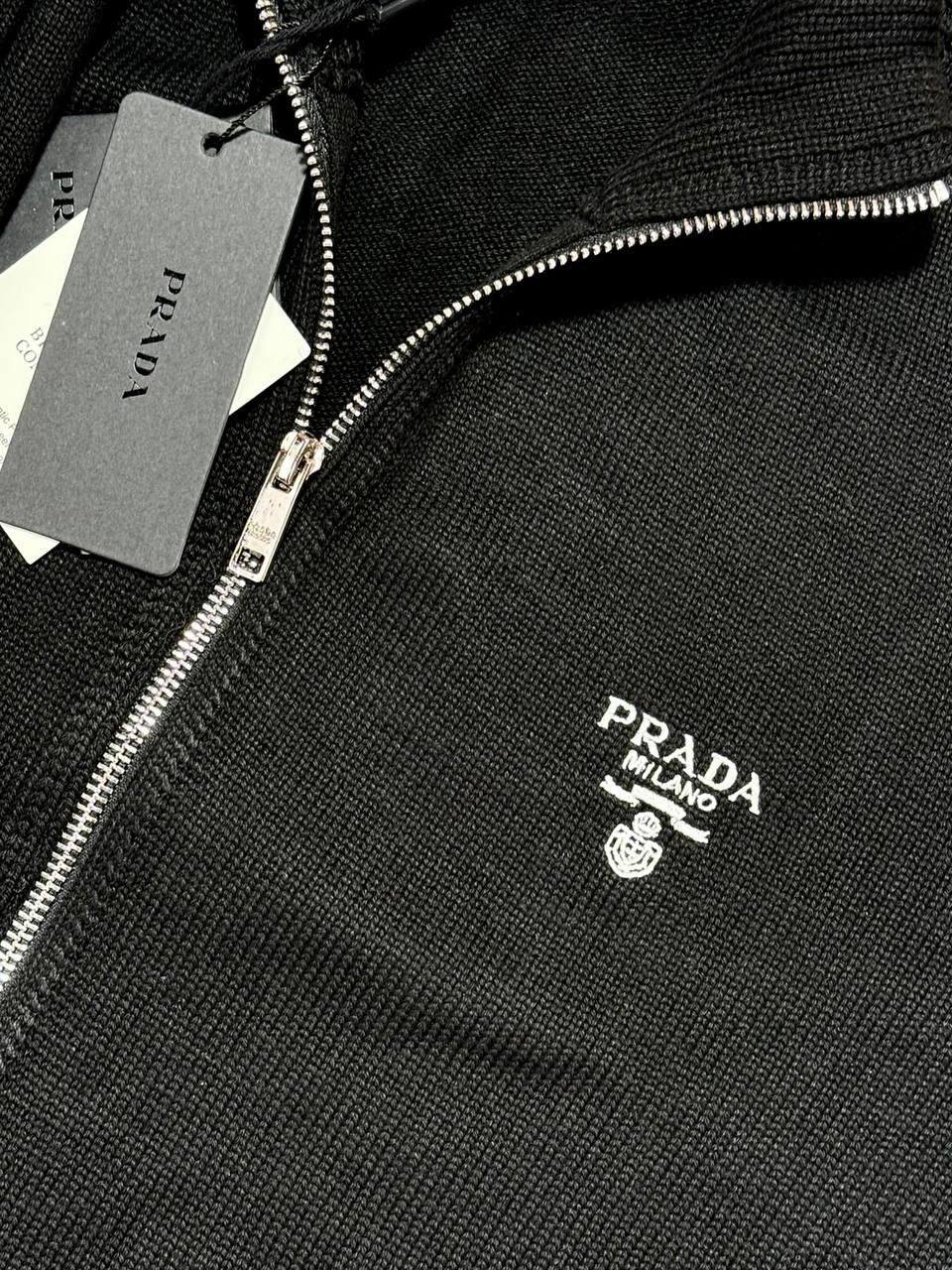 Prada Knitted Cashere Tracksuit with a Zip-Up Jacket & Matching Trousers