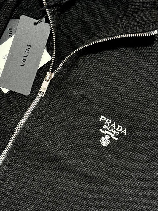 Prada Knitted Cashere Tracksuit with a Zip-Up Jacket & Matching Trousers