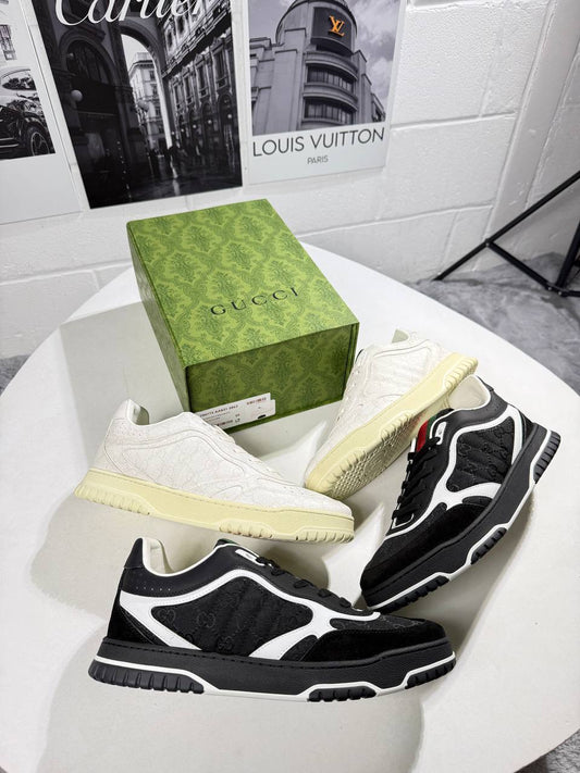Gucci Calf Leather Re-Web Sneakers