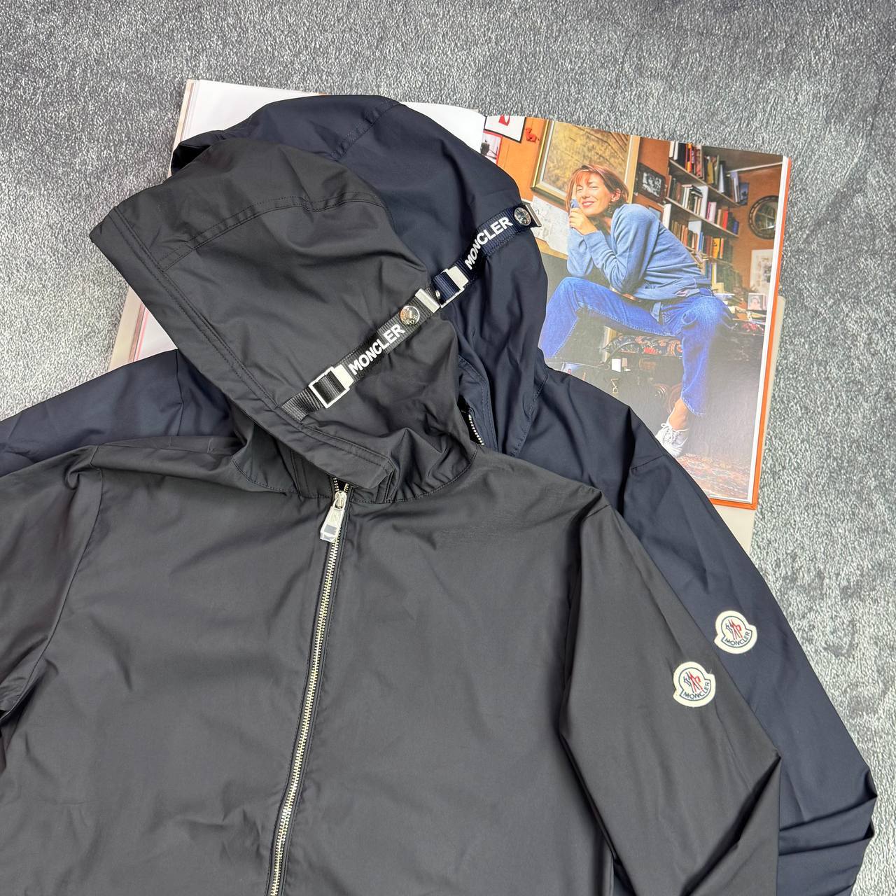 Moncler Etiache Black Wind Breaker Water-Repellent Shell Jacket