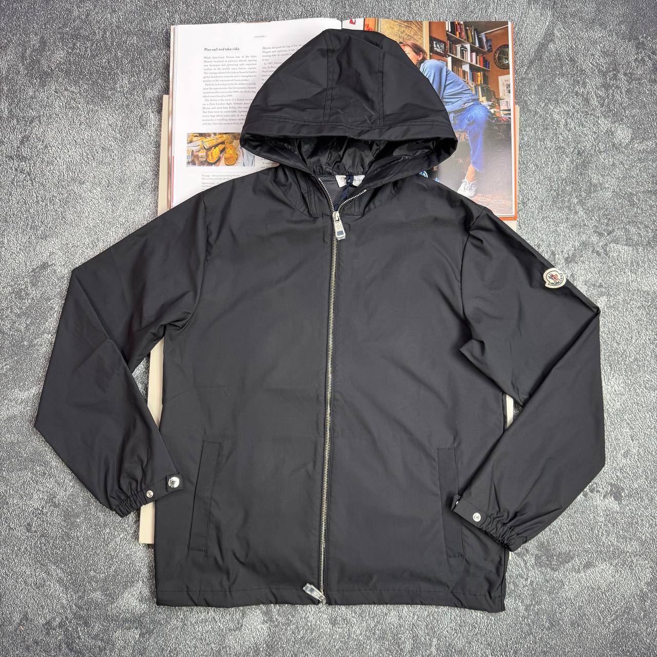 Moncler Etiache Black Wind Breaker Water-Repellent Shell Jacket