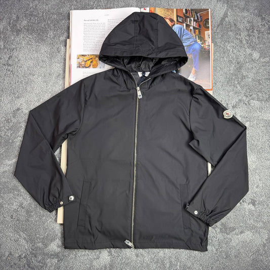 Moncler Etiache Black Wind Breaker Water-Repellent Shell Jacket