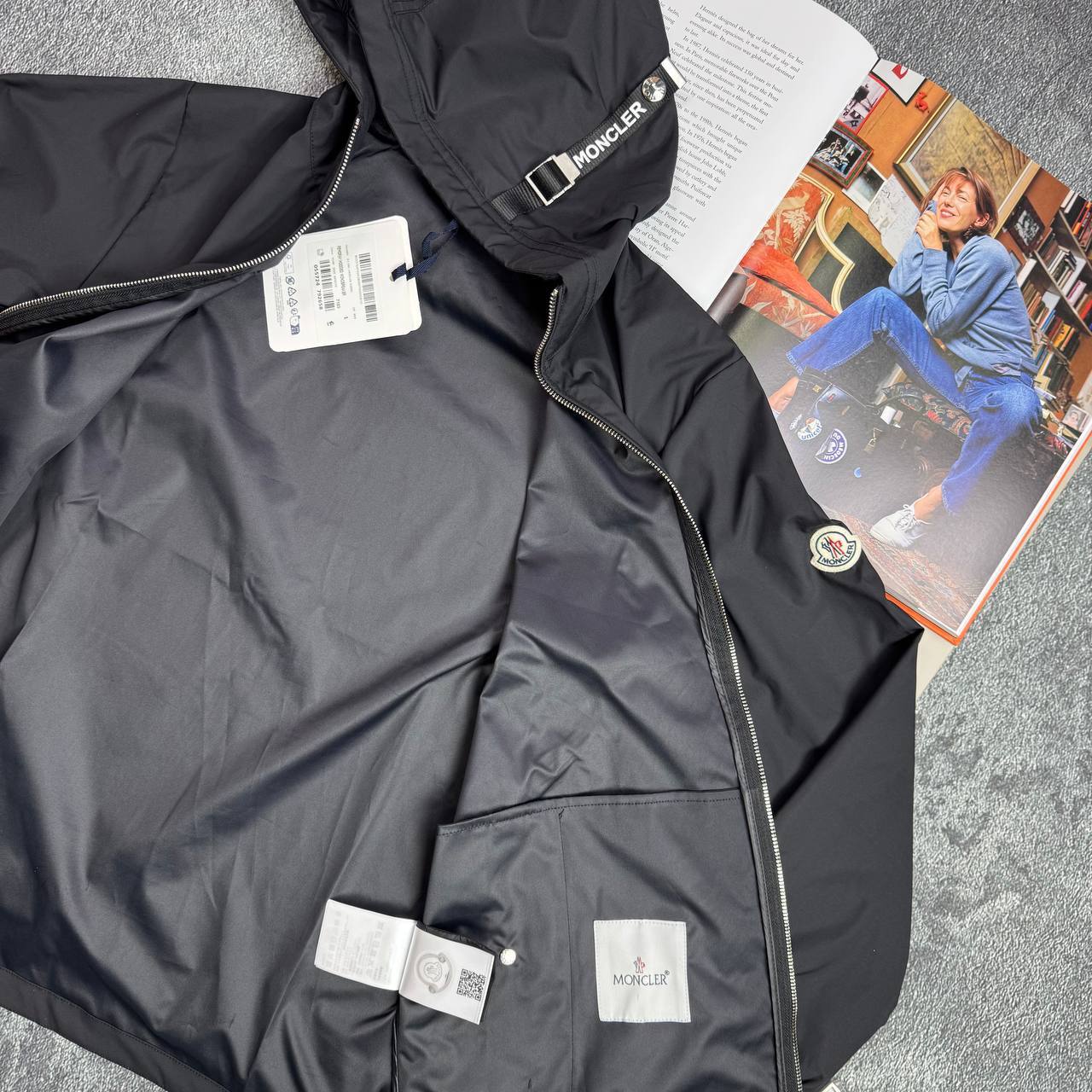Moncler Etiache Black Wind Breaker Water-Repellent Shell Jacket