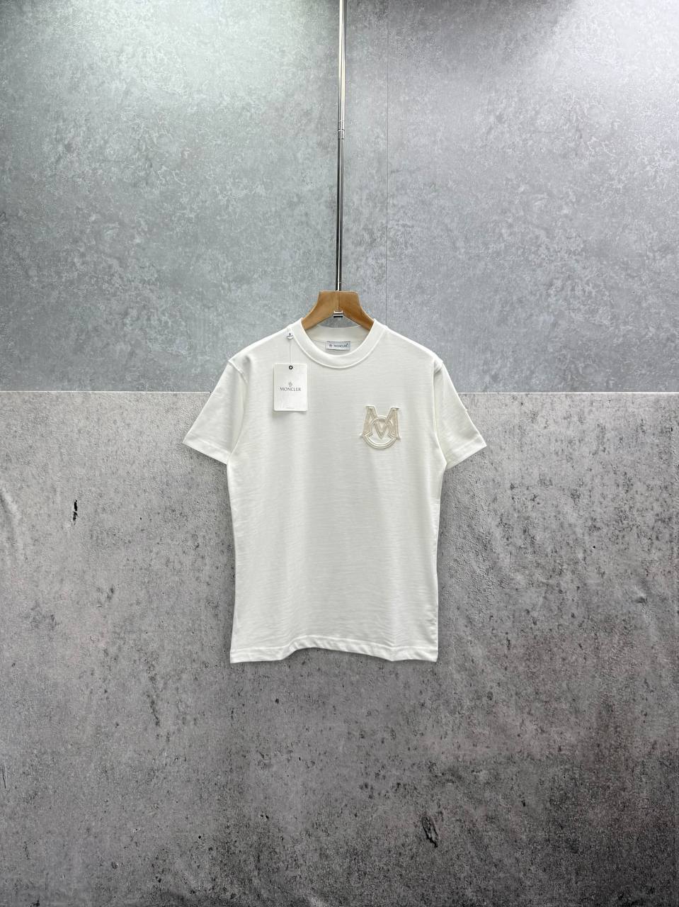 Moncler Monogram Logo Cotton T-Shirt , Embroidered "M" Logo on the Chest