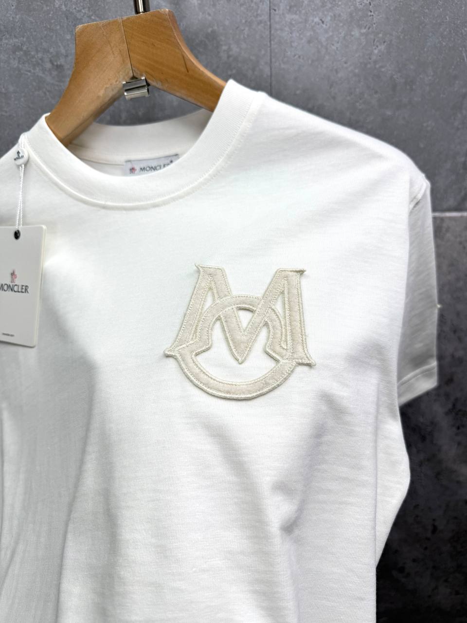 Moncler Monogram Logo Cotton T-Shirt , Embroidered "M" Logo on the Chest
