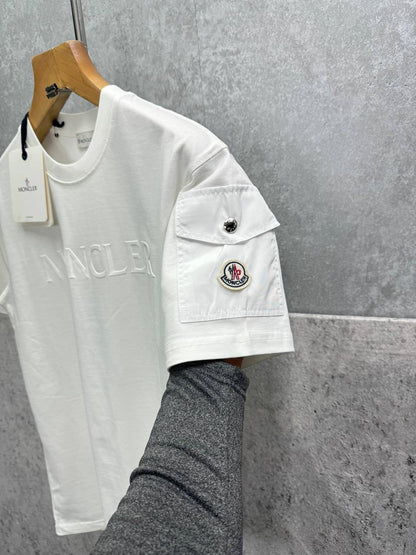 Moncler Cotton Jersey Pocket T-Shirt with an Embossed Logo on the Chest & a Logo Patch on the Sleeve Pocket