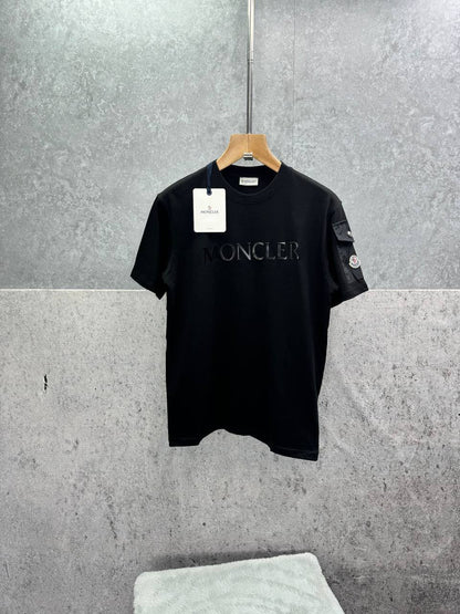 Moncler Cotton Jersey Pocket T-Shirt with an Embossed Logo on the Chest & a Logo Patch on the Sleeve Pocket