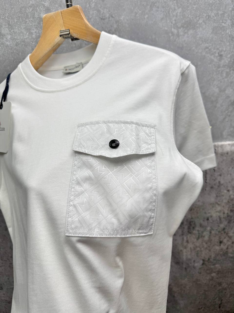 Moncler Monogram Nylon Pocket T-Shirt Cotton Jersey