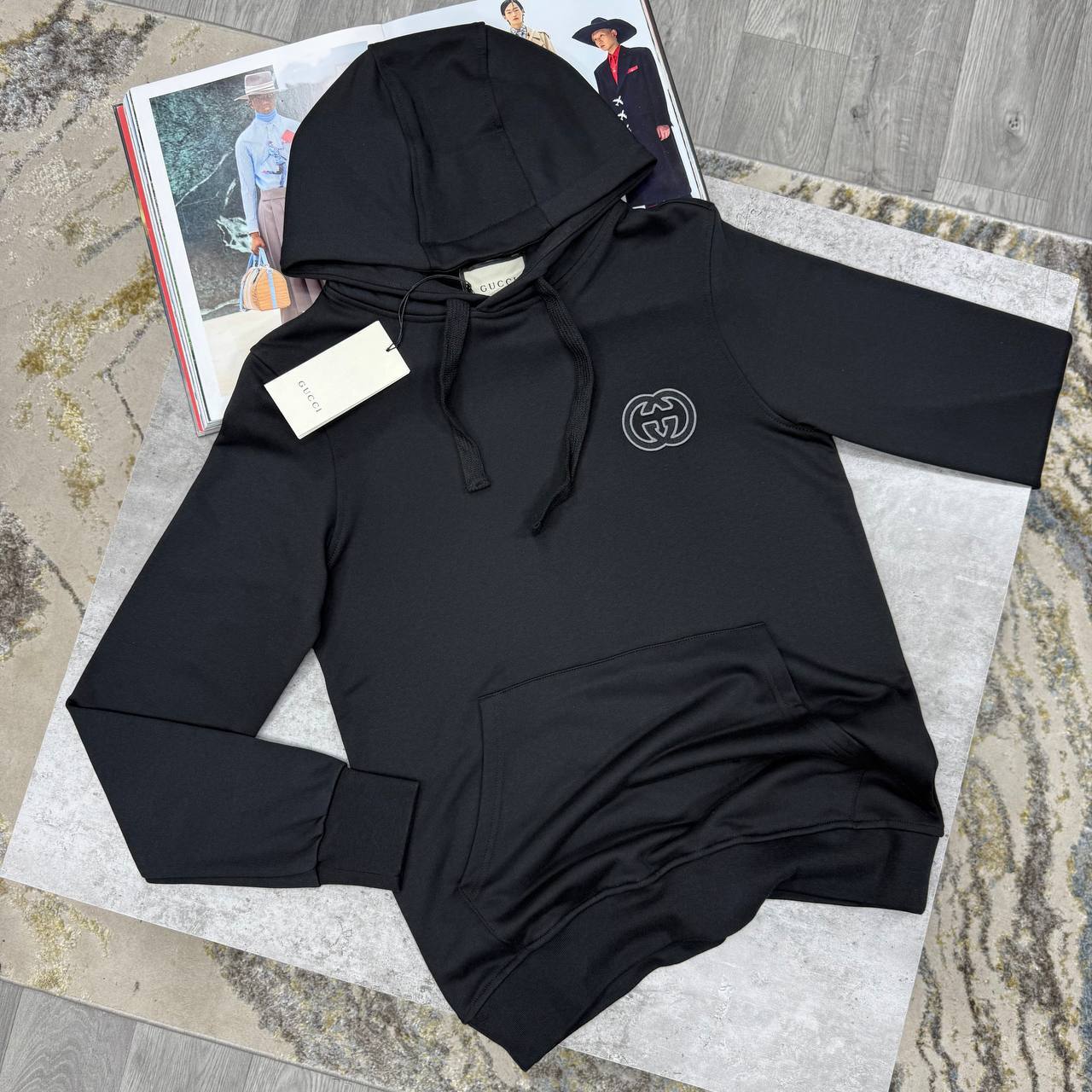 Gucci Interlocking G-Patch Oversized Pullover Hoodie in 3 Colors