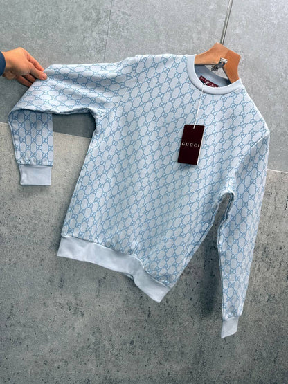 Gucci Logo Jacquard Wool Round Neck Long Sleeved Jumper