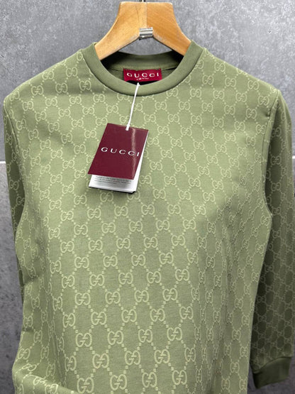 Gucci Logo Jacquard Wool Round Neck Long Sleeved Jumper