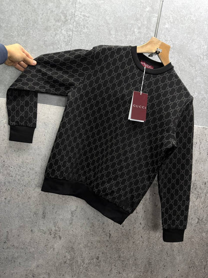 Gucci Logo Jacquard Wool Round Neck Long Sleeved Jumper